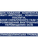 Порядок надання компенсації за спожиті житлово – комунальні послуги під час розміщення ВПО